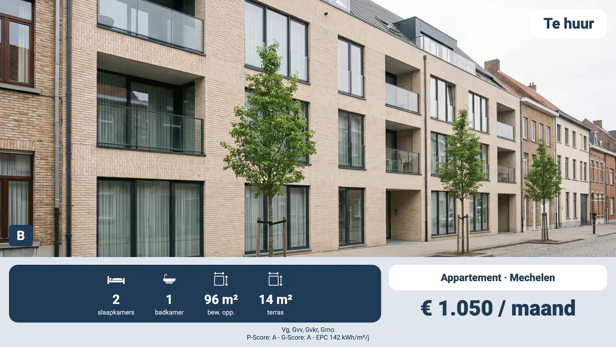 Exemple d'écran montrant un appartement à louer